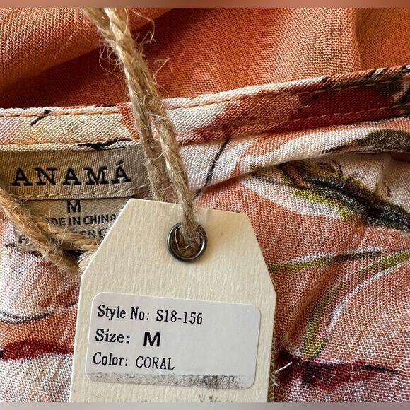 Anama Surplice Floral Print Maxi Dress M NWT Coral - Picture 10 of 11